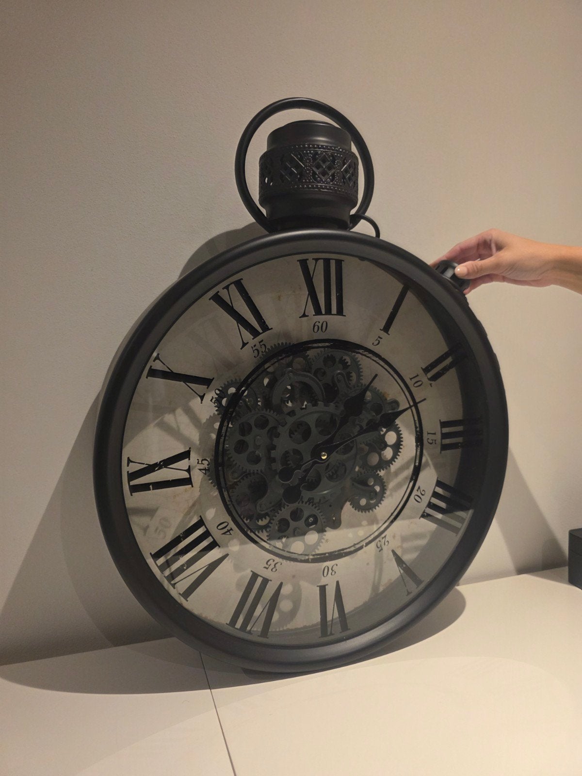 Grote Wandklok Zakhorloge Stijl - 50cm - Industrieel/Vintage, Huis en Inrichting, Ophalen
