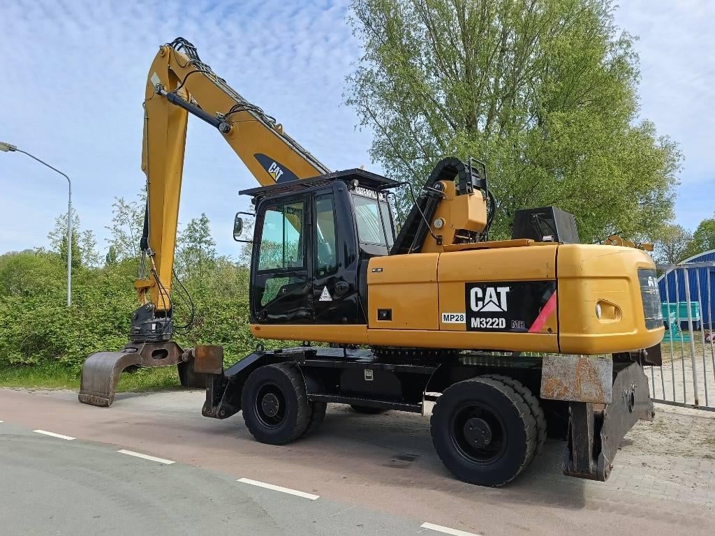 Cat M 322 D overslagkraag waste handler umslag bagger, Kraan