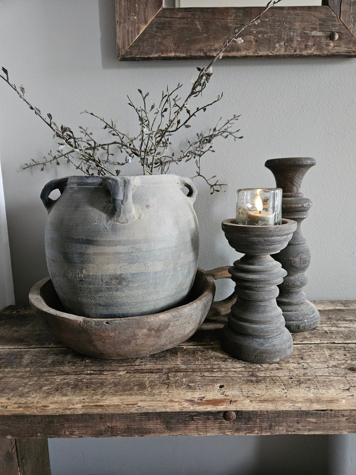 Houten kandelaren, Huis en Inrichting, Woonaccessoires | Dienbladen, Ophalen, Hout