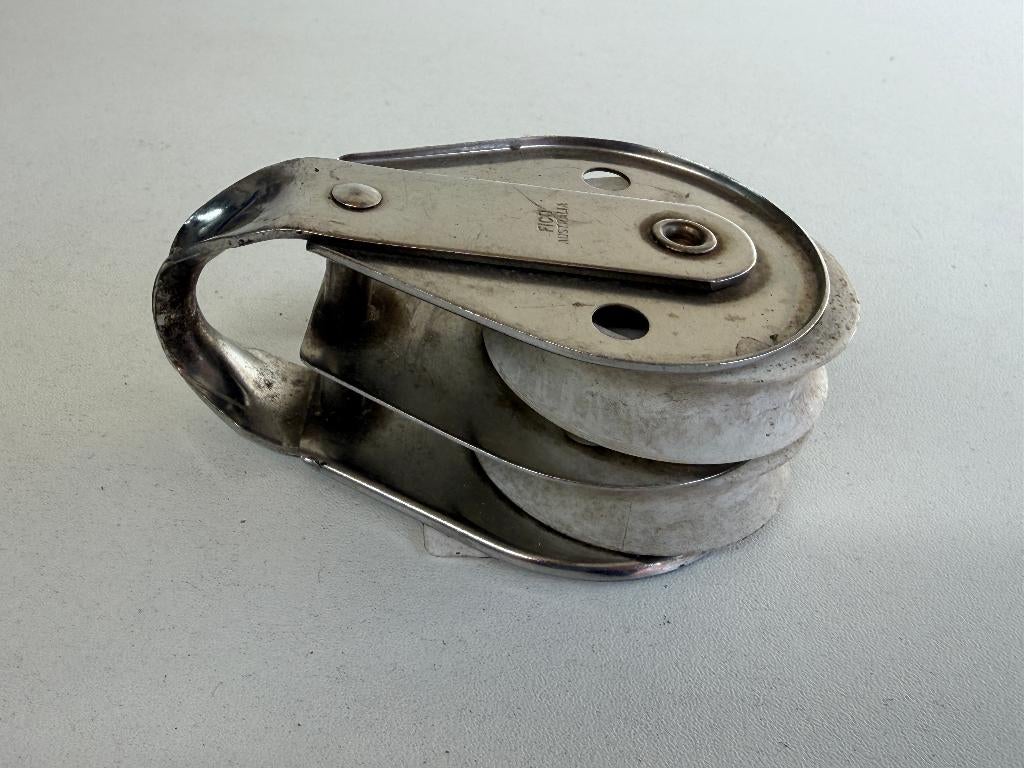Fico 2 schijfs blok 48 mm 12 mm lijn, Ophalen of Verzenden, Gebruikt, Lijn of Blok