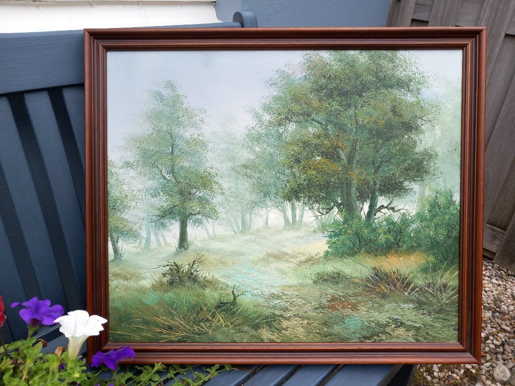 Schilderij, Nederlandse school, Doek, Landschap, Olieverf