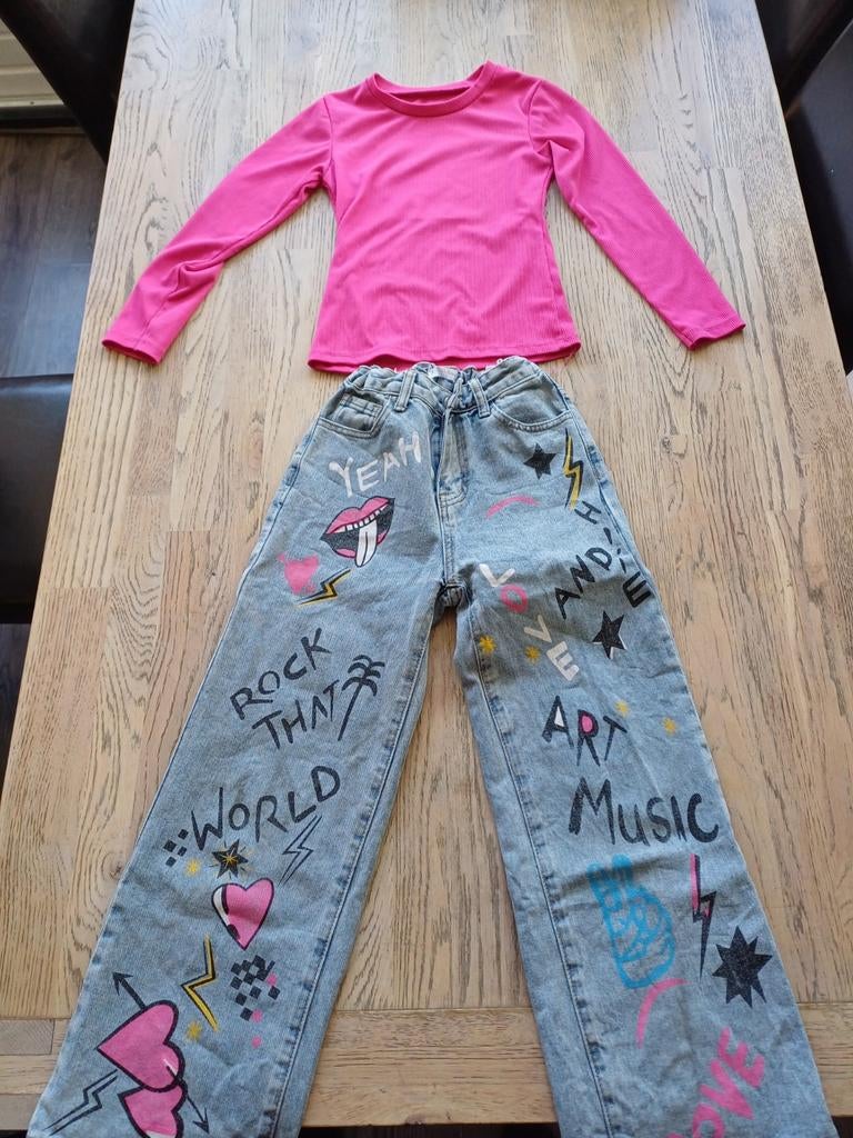 Leuke kledingsetjes voor meisjes - Maat 134/140/146, Ophalen of Verzenden, Gebruikt, Maat 134