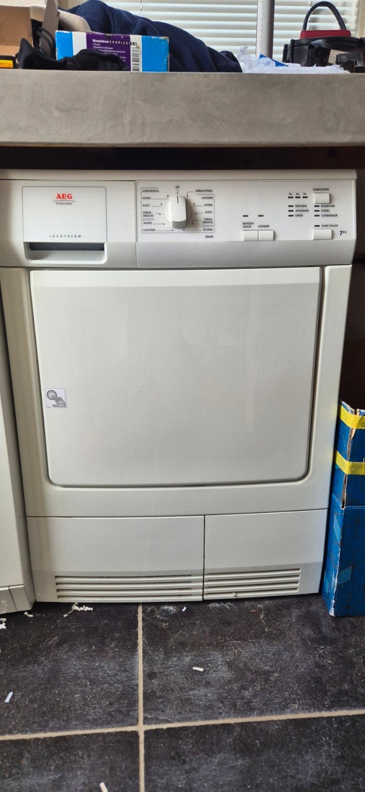 AEG Lavatherm Condensdroger 7KG, Ophalen, 6 tot 8 kg, Gebruikt, Voorlader