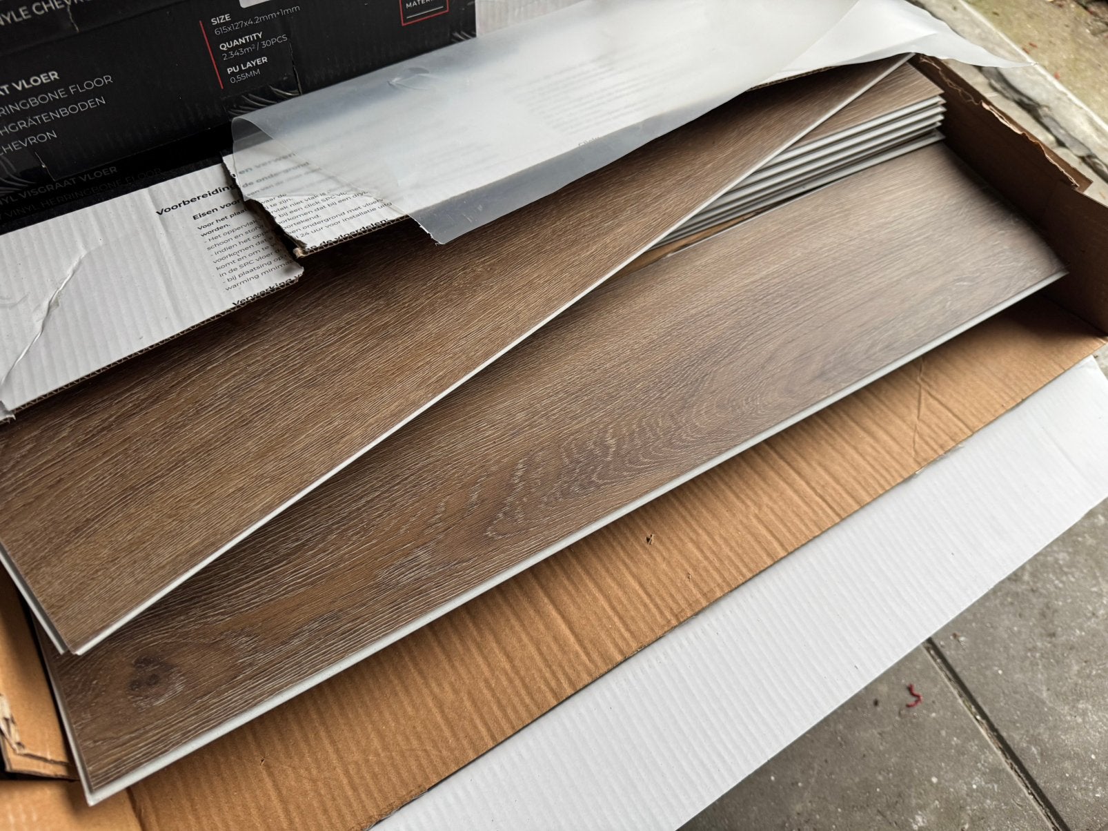 Luxe vinyl SPC visgraat vloer 30m2, Ophalen, Nieuw, 25 tot 50 m², Vinyl