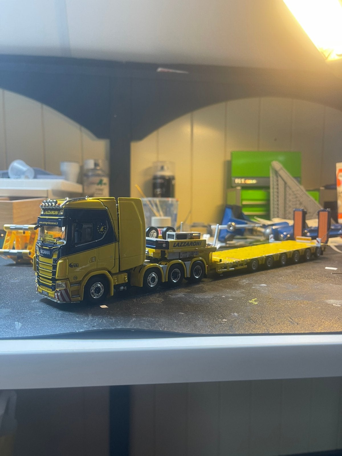 Wsi models scania s higline met manoovr 6x trailer, Ophalen, Zo goed als nieuw, Bus of Vrachtwagen, Wsi