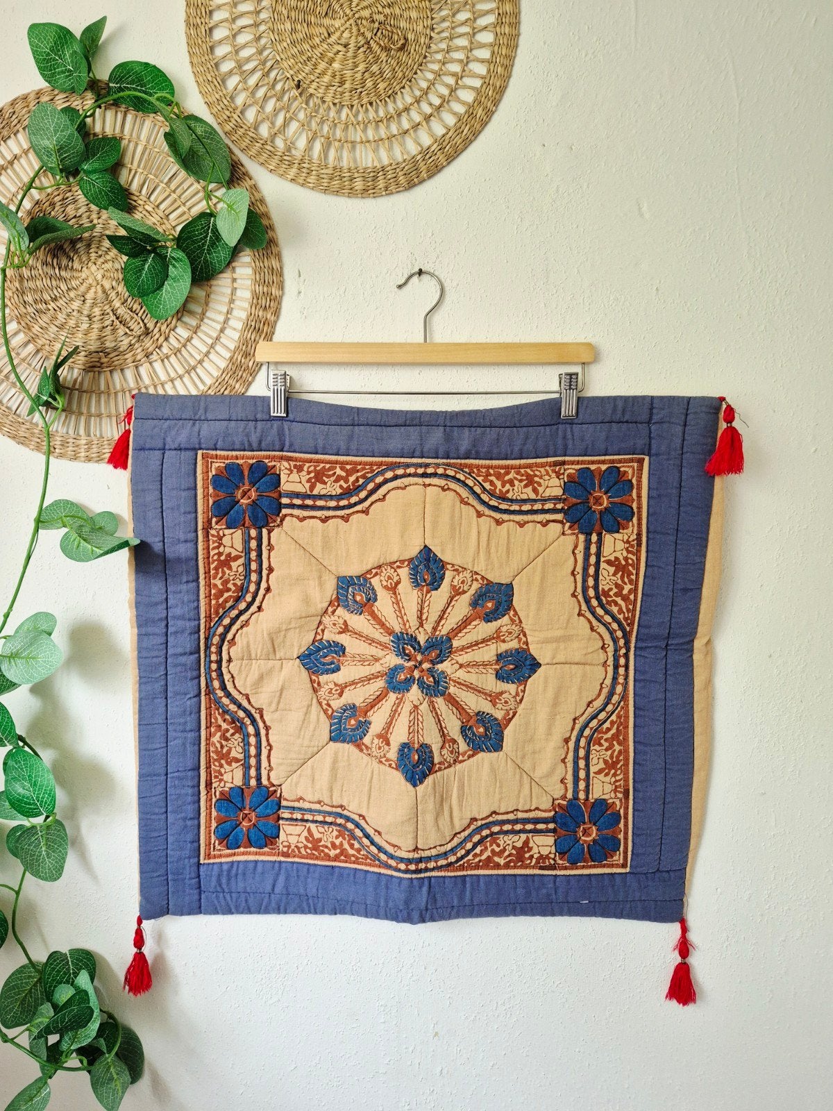 6 Nepal handmade quilted mandala kussenhoezen 15,- per stuk, Ophalen of Verzenden, Zo goed als nieuw, Vierkant, Binnen