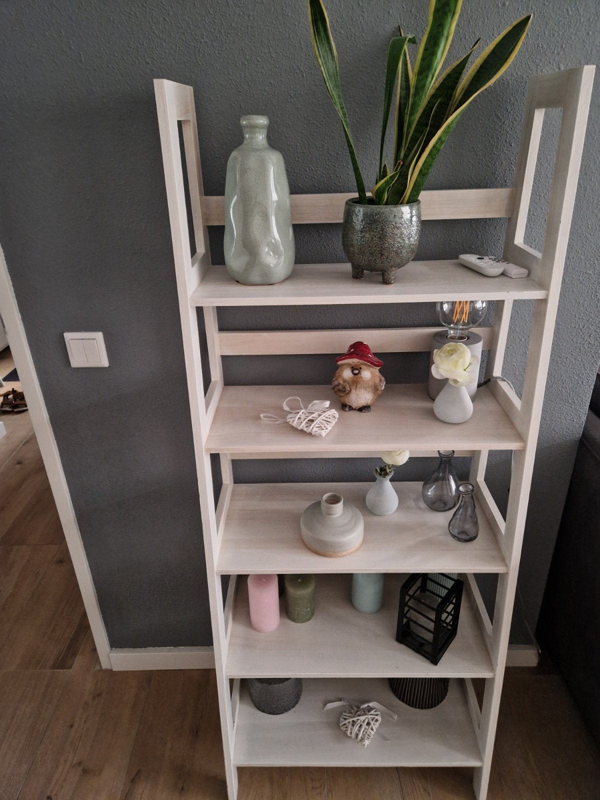 Houten witte ladderkast / trapkast - prima staat, Ophalen, Met plank(en), Modern, Scandinavisch, 50 tot 100 cm
