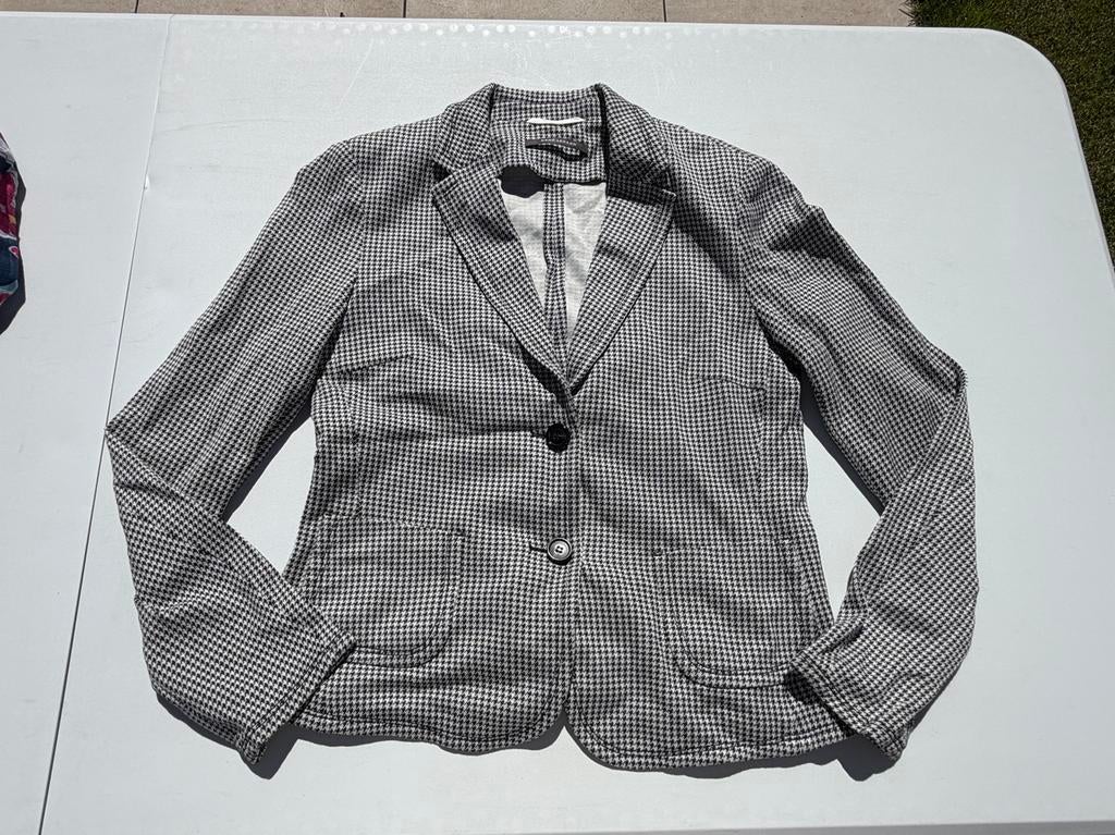 René Lezard blazer ruit, Kleding | Dames, Maat 38/40 (M), Zwart, Ophalen of Verzenden, Zo goed als nieuw