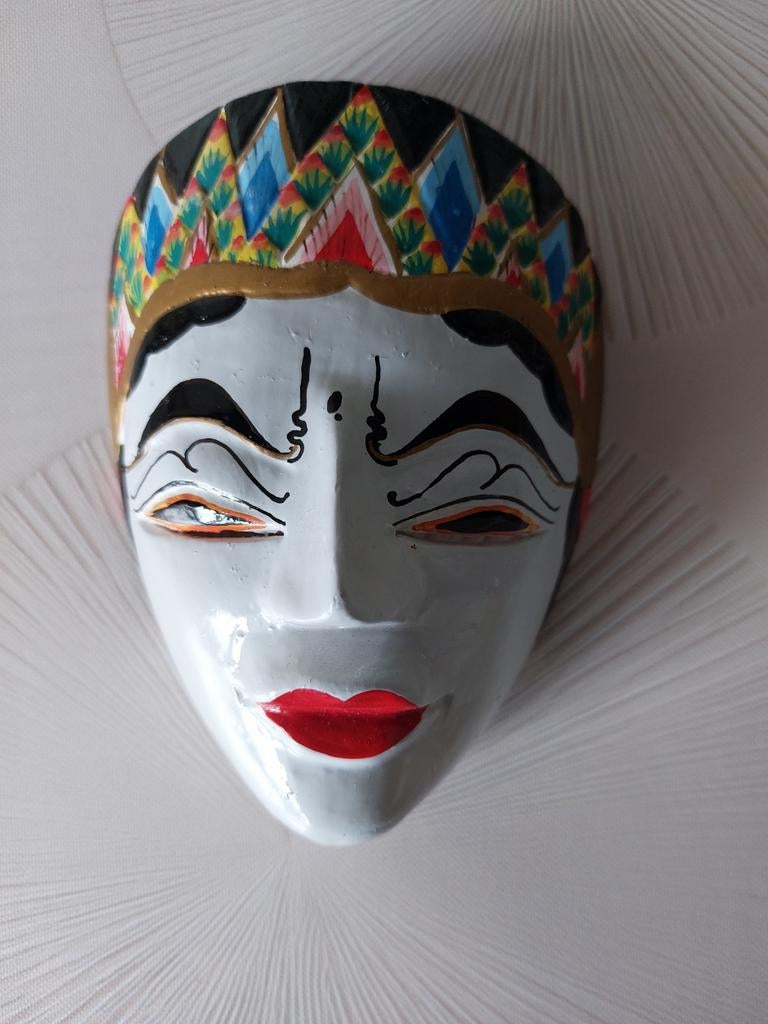 Traditioneel Javaans Wajang masker - decoratief hout, Antiek en Kunst, Kunst | Niet-Westerse kunst, Ophalen of Verzenden