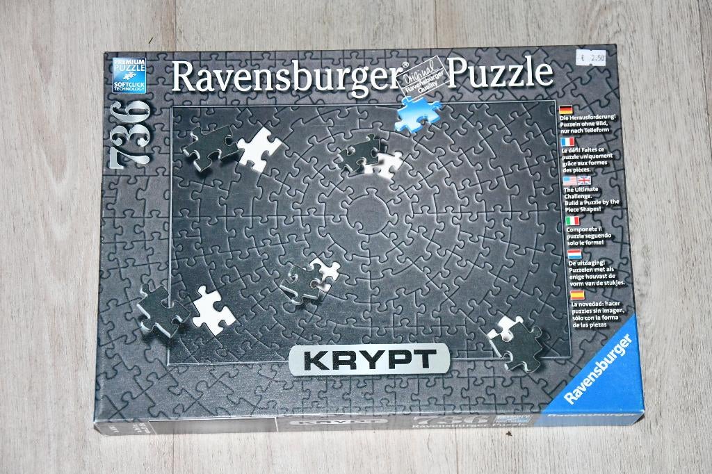 krypt zwart 736 st - LEGPUZZEL, Ophalen of Verzenden, 500 t/m 1500 stukjes, Gebruikt, Legpuzzel