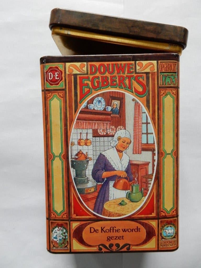 Douwe Egberts koffie blik  rechthoekig, Verzamelen, Blikken, Ophalen of Verzenden, Zo goed als nieuw, Koffie, Douwe Egberts