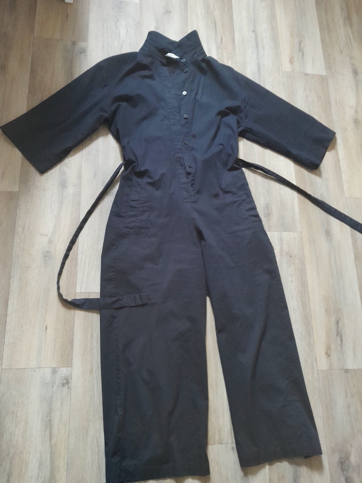 Mango donkerblauwe jumpsuit maat S, katoen/stretch, Mango, Blauw, Ophalen of Verzenden, Zo goed als nieuw