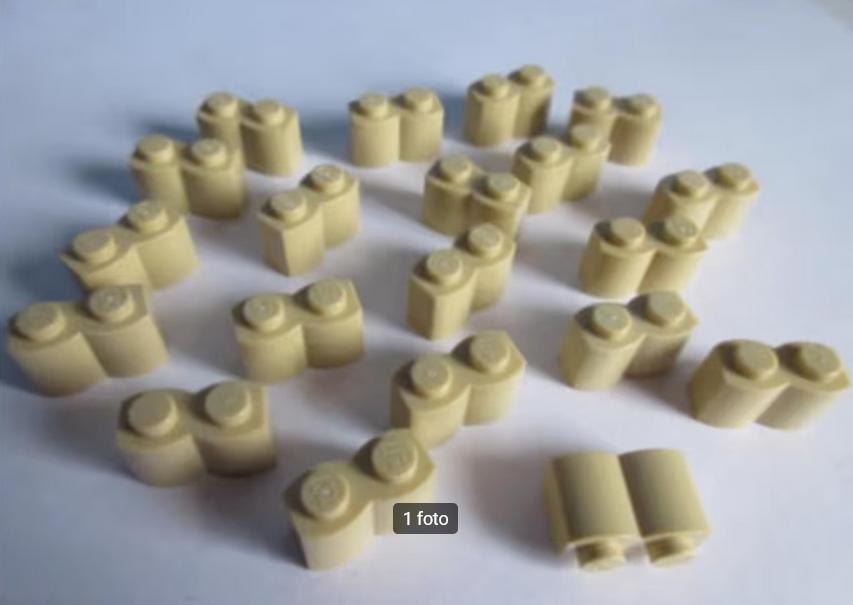nr. 5782, 20 beige steentjes 1x2., Ophalen of Verzenden, Zo goed als nieuw, Complete set, Lego