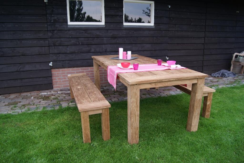 Teak tuintafel geborsteld 200 cm, Tuin en Terras, Tuintafels, Ophalen of Verzenden, Nieuw, Rechthoekig, Teakhout