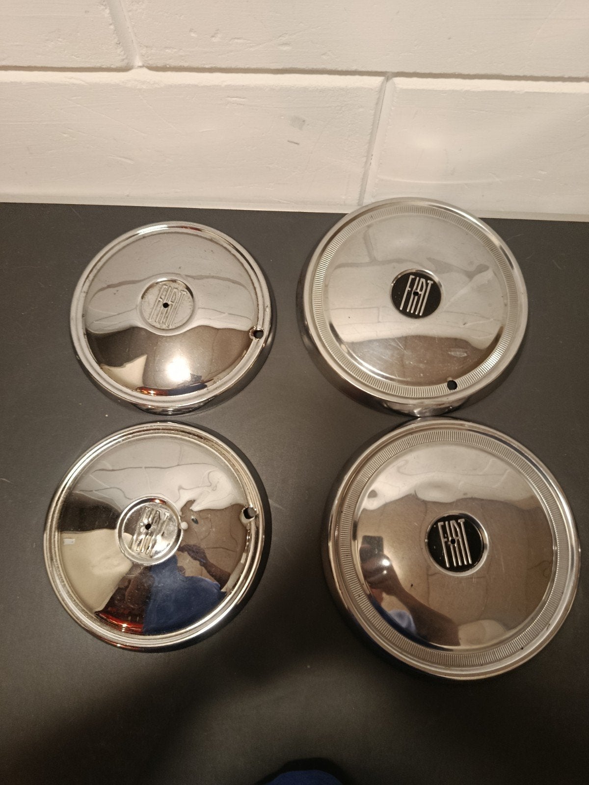 Set van 4 Fiat wieldoppen - Vintage chroom, Ophalen of Verzenden, Gebruikt