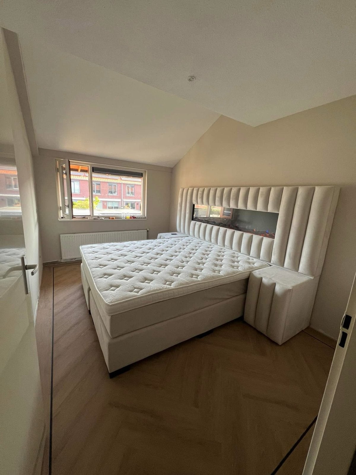 Luxe Tweepersoons Boxspring met Topper en Open Haard, Tweepersoons, Ophalen of Verzenden, Zo goed als nieuw, Overige maten