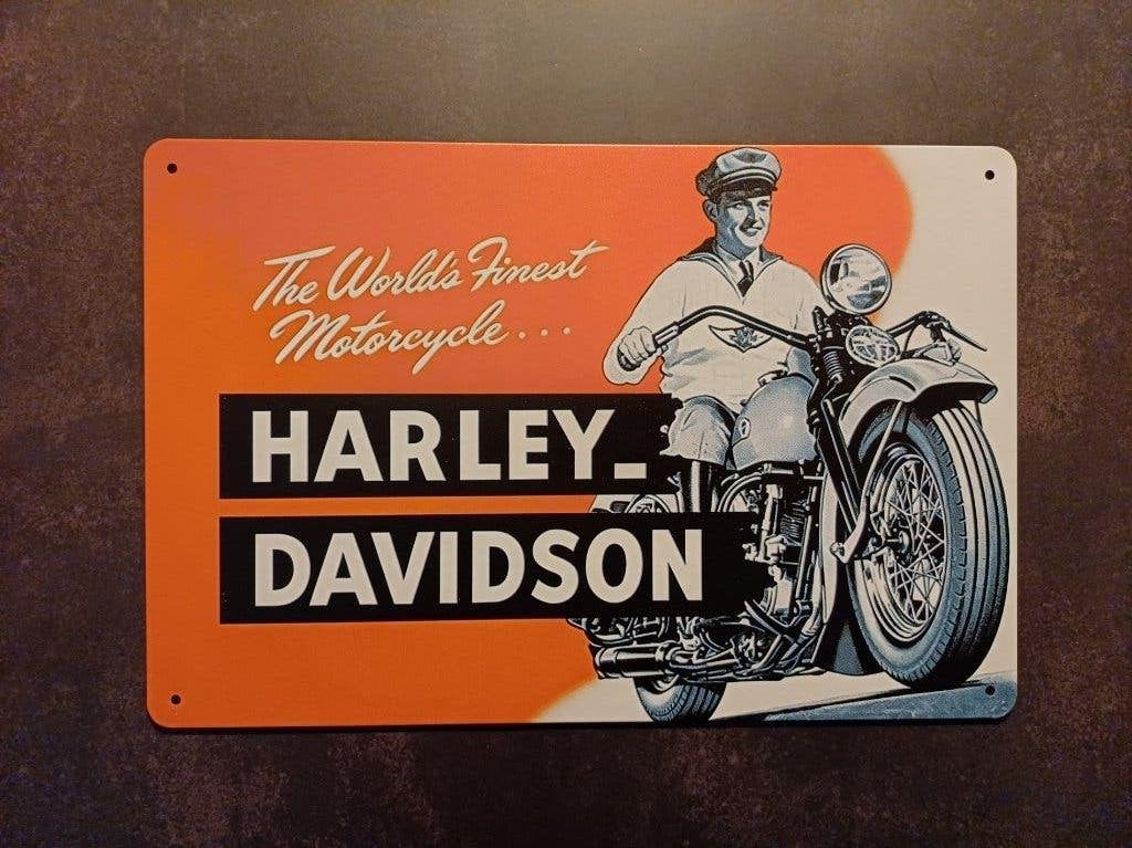 Reclamebord Harley-Davidson The Finest Motorcycle, Ophalen of Verzenden, Nieuw, Reclamebord