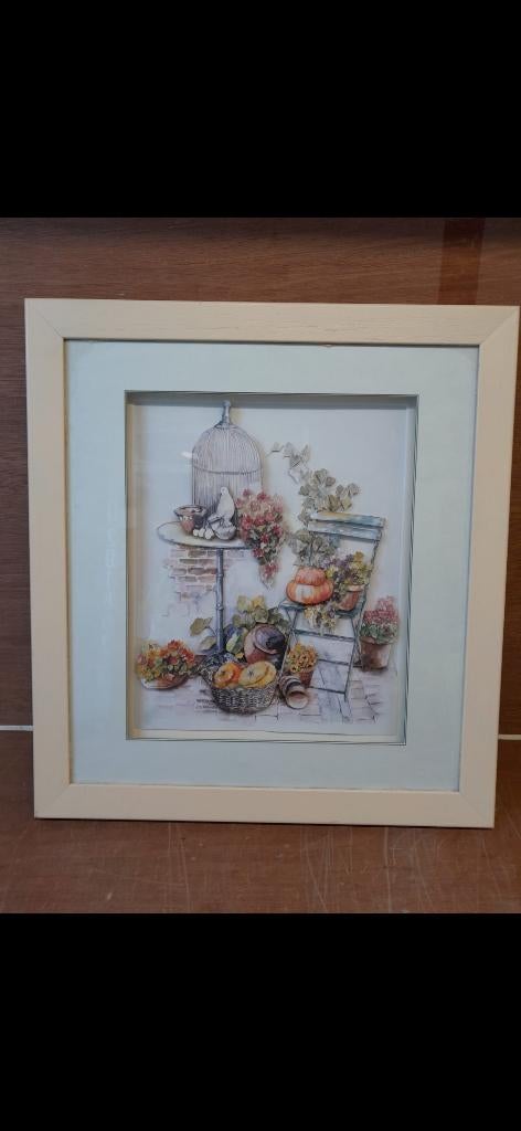 Schilderij tuin, Ophalen of Verzenden, Zo goed als nieuw, Schilderij, 50 tot 75 cm