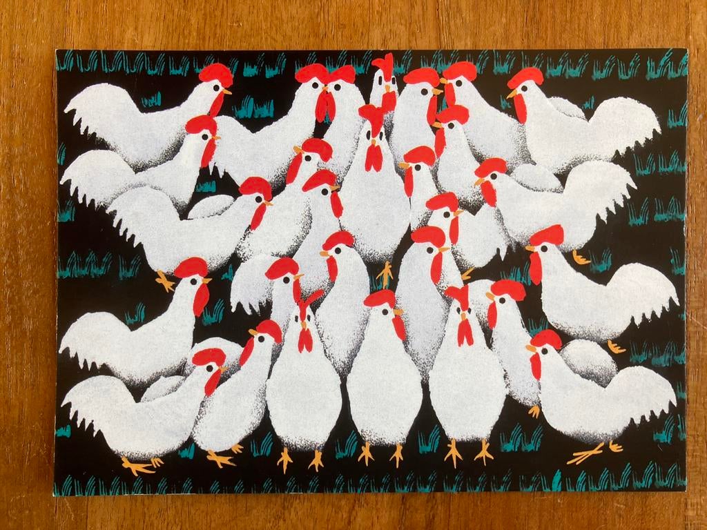 Chinese Boerenkunst Ansichtkaart - Kippen, Ophalen of Verzenden, 1980 tot heden, Ongelopen, Natuur
