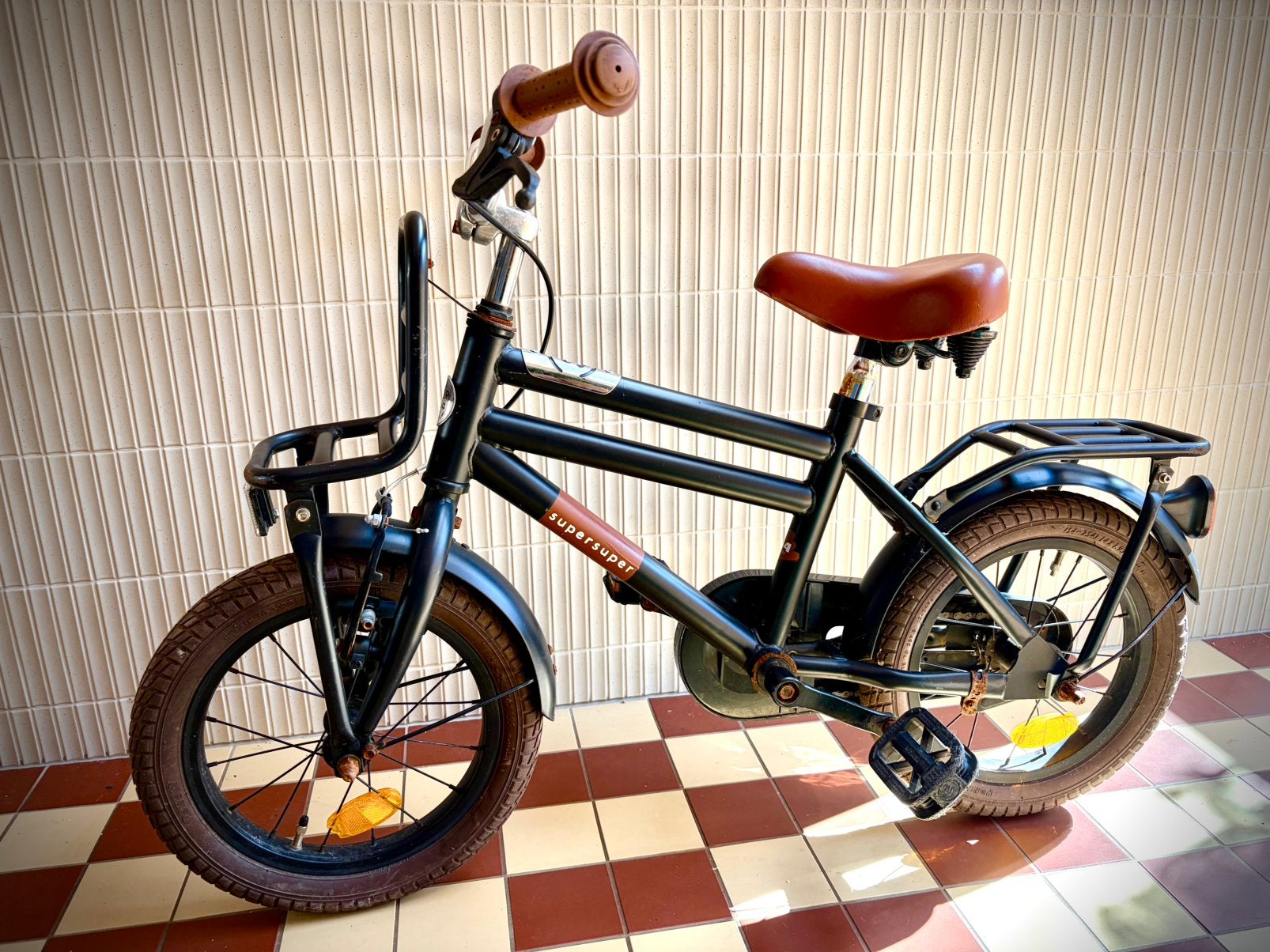 Supersuper Cooper kinderfiets 14 inch, Fietsen en Brommers, Fietsen | Kinderfietsjes, Ophalen, Gebruikt, Terugtraprem, Minder dan 16 inch