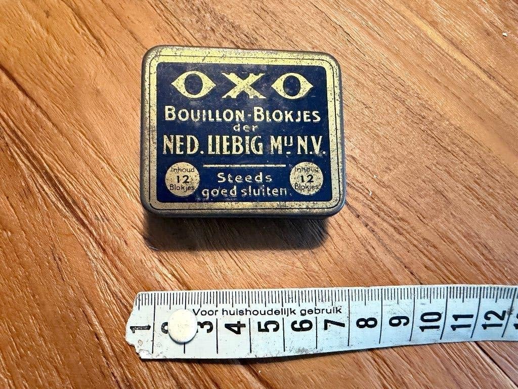 Oud klein blikje Bouillon Blokjes Oxo, Ophalen of Verzenden, Gebruikt, Overige