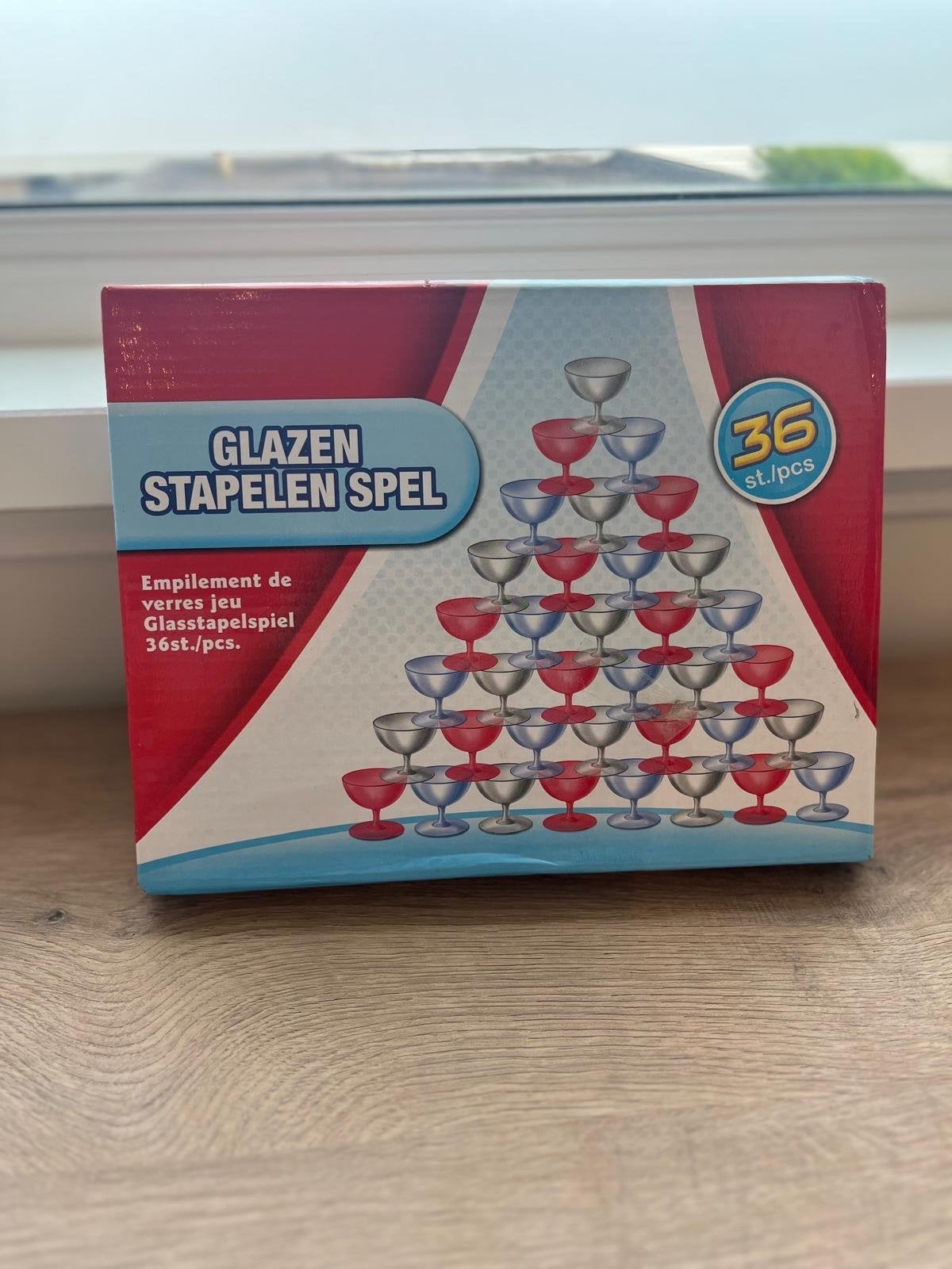 Glazen Stapelen Spel - 36 stuks, Verzenden, Zo goed als nieuw