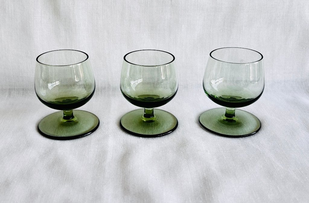 3 Vintage A.D. Copier Likeurglaasjes • Tinka Leerdam, Ophalen