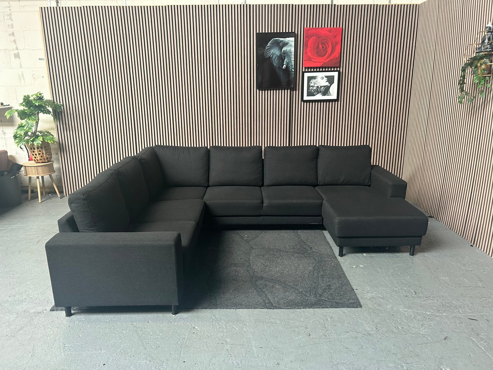 GRATIS LEVERING U-Bank Stof Zwart 305X236 GEREINIGD