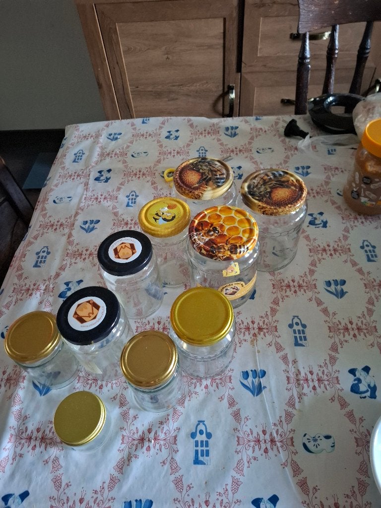 glazen honingpotjes met deksel, Ophalen, Zo goed als nieuw, Glas, Pot, Bus of Blik
