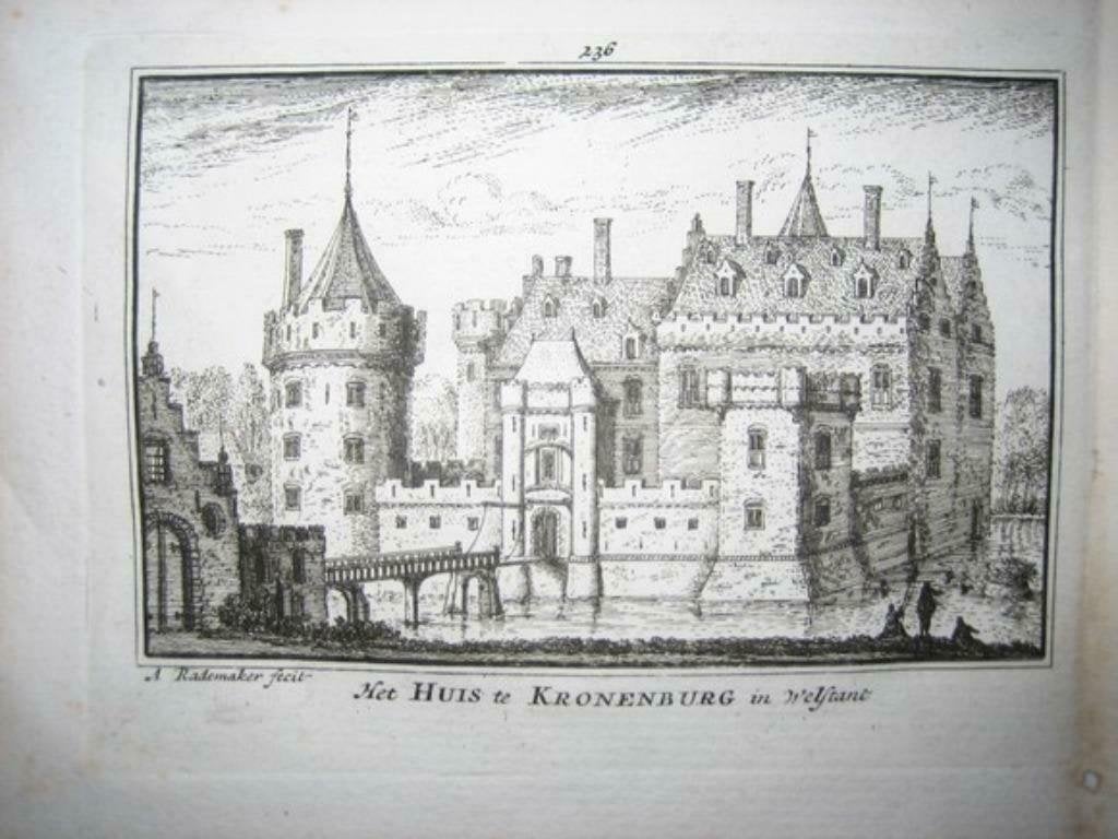 236 / Loenen Huis Kronenburg Kopergravure 18e eeuw, Ophalen of Verzenden