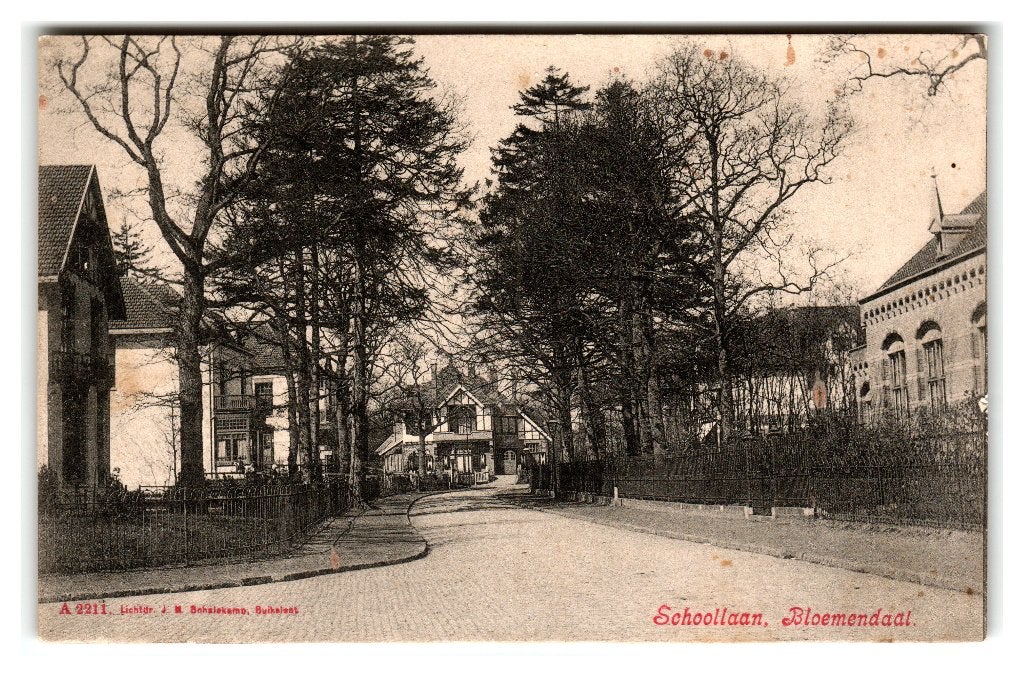 Bloemendaal, Schoollaan, Verzenden, Voor 1920, Ongelopen, Noord-Holland