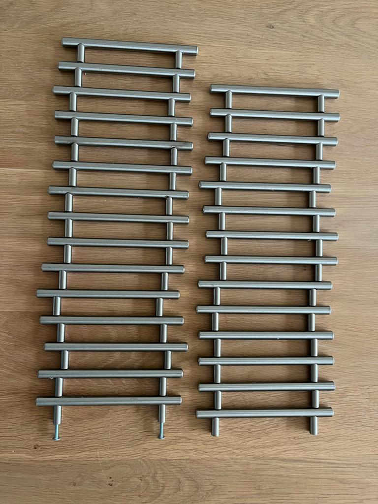 29 Stalen handgrepen 128mm hart op hartafstand, Ophalen of Verzenden, Gebruikt, Rvs, Overige typen