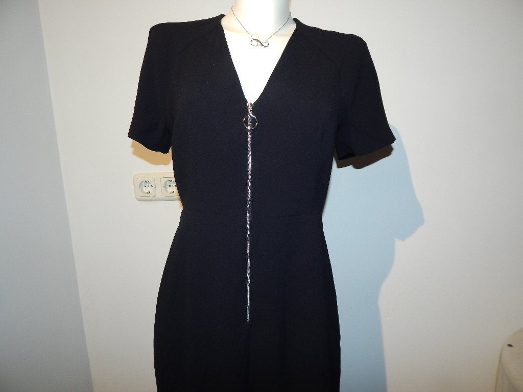 Claudie Pierlot zwarte jurk rits lijfje v hals tijdloos mooi, Maat 38/40 (M), Verzenden, Zwart, Claudie Pierlot