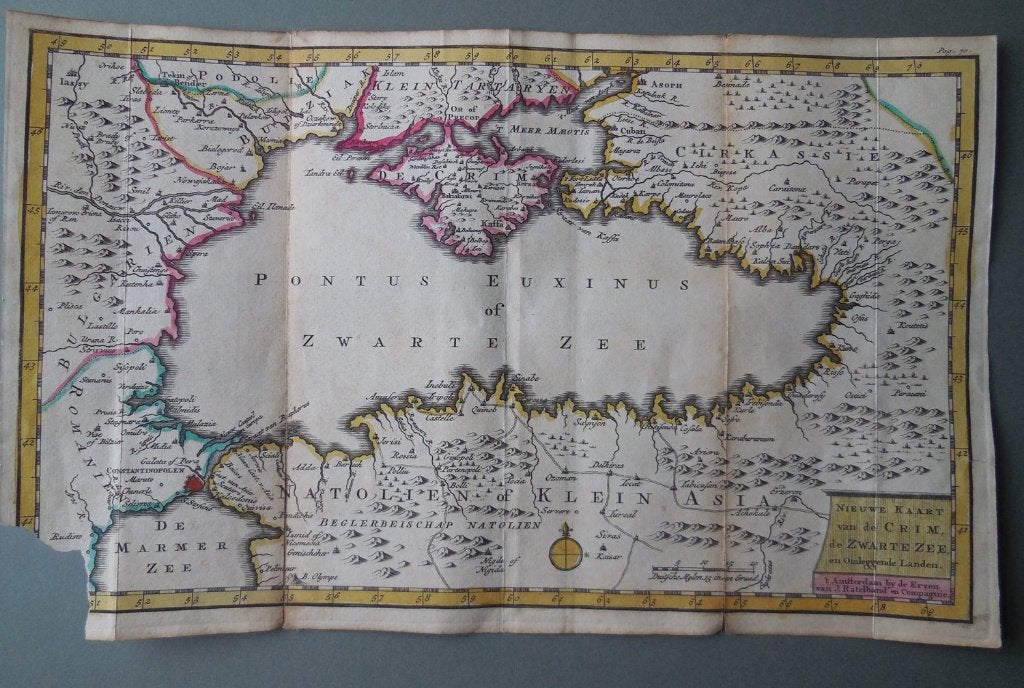 Zwarte Zee Krim gravure 1735 Turkije Oekraïne schade, Verzenden, Cartografie, Gravure, 1700 - 1799
