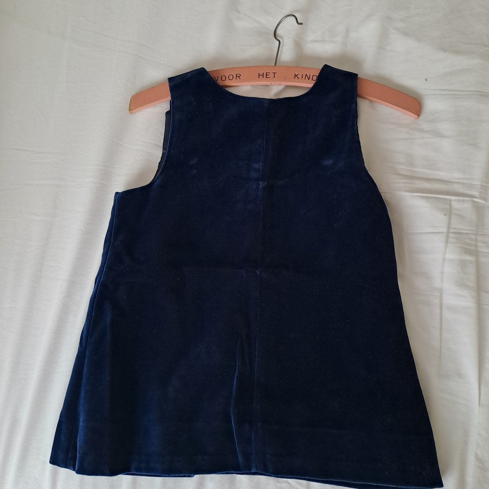 Overgooier met bloesje, donkerblauw velours., Ophalen of Verzenden, Zo goed als nieuw, Blauw