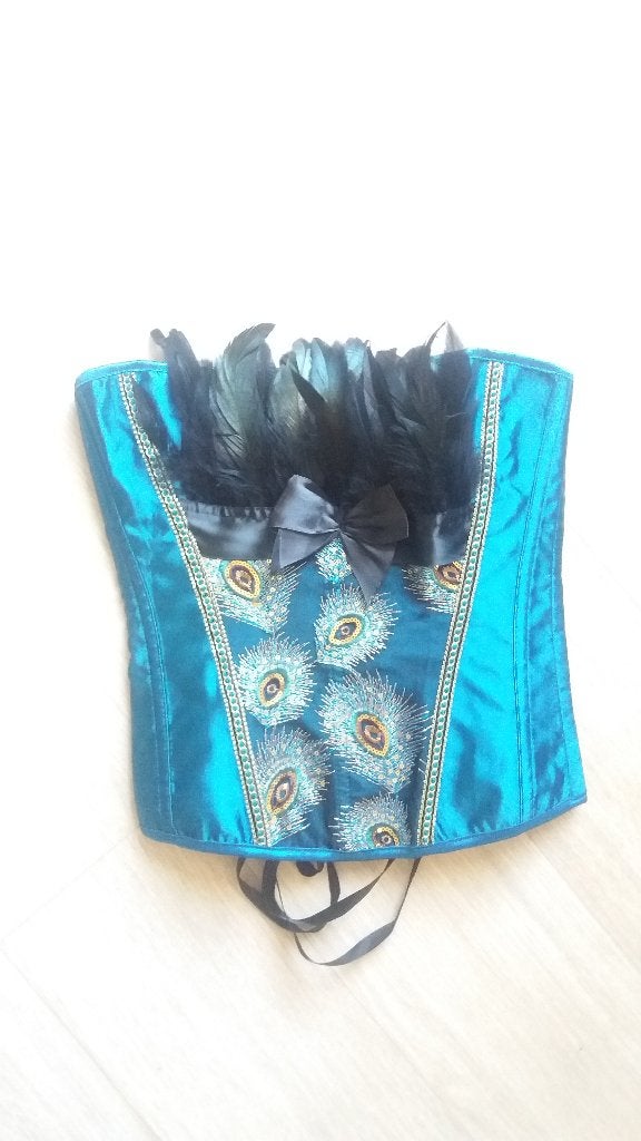 pauwkorset met slipje, Ophalen of Verzenden, Blauw, Body of Korset