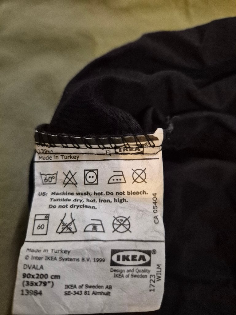 Hoeslaken zwart 90 x 200 zgan ikea, Eenpersoons, Katoen, Ophalen of Verzenden, Zo goed als nieuw