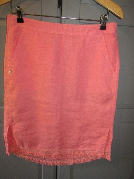 G1046 Sandwich mt 36 nieuw rok roze linnen kant franje, Verzenden, Nieuw, Knielengte, Roze