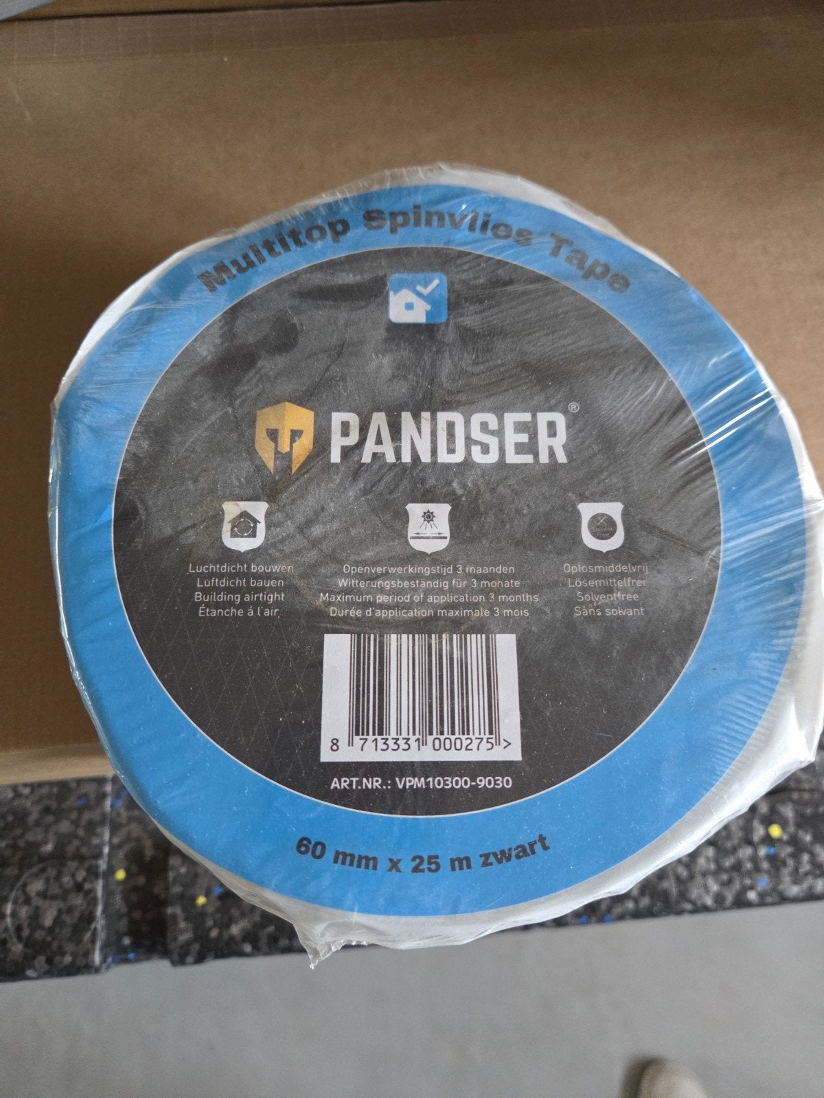 Multitop Spinvlies Tape Pandser 60mm x 25m zwart, Doe-het-zelf en Verbouw, Ophalen of Verzenden, Nieuw