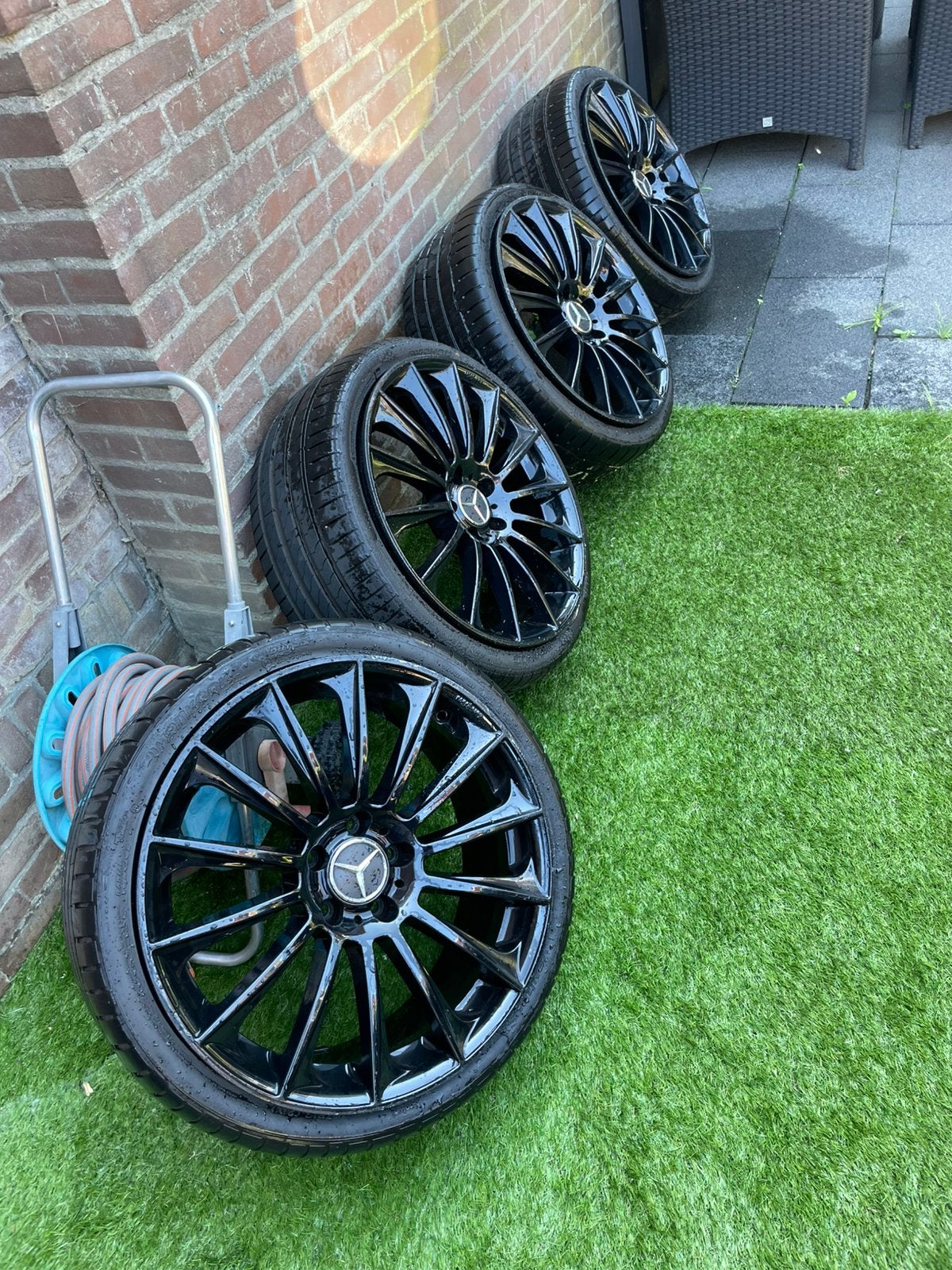 Te koop Mercedes velgen met banden a klasse, 19 inch, Velg(en), Ophalen of Verzenden, 235 mm