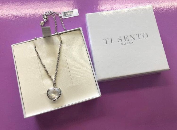 Ti Sento zilver ketting 925 met hart hanger nieuw, Verzenden, Nieuw, Zilver