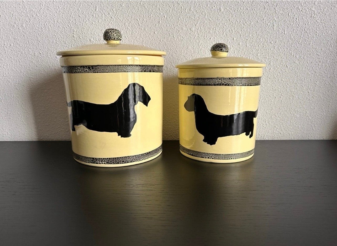 2 keramische potten met Teckel van Mars & More, Ophalen of Verzenden