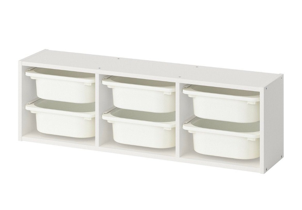 IKEA Trofast wandopberger met 4 bakken - wit, Ophalen, Zo goed als nieuw, Kast