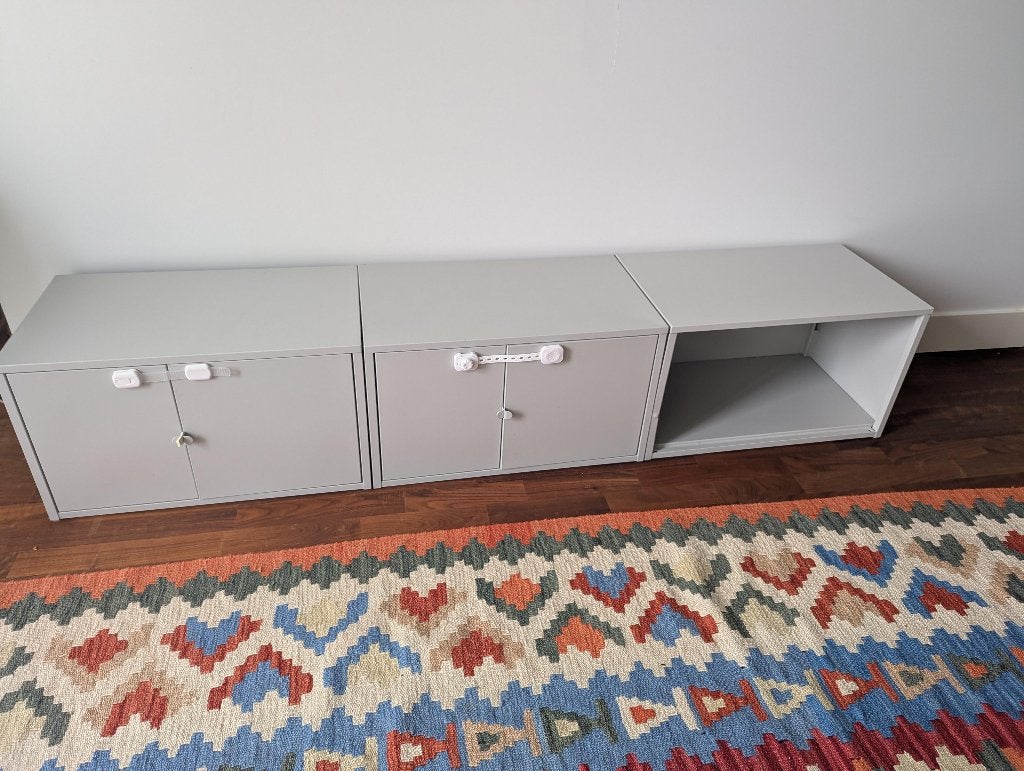 3x IKEA grijze opbergkastjes, Kinderen en Baby's, Kinderkamer | Commodes en Kasten, Ophalen, 50 tot 70 cm, 105 cm of meer, Zo goed als nieuw