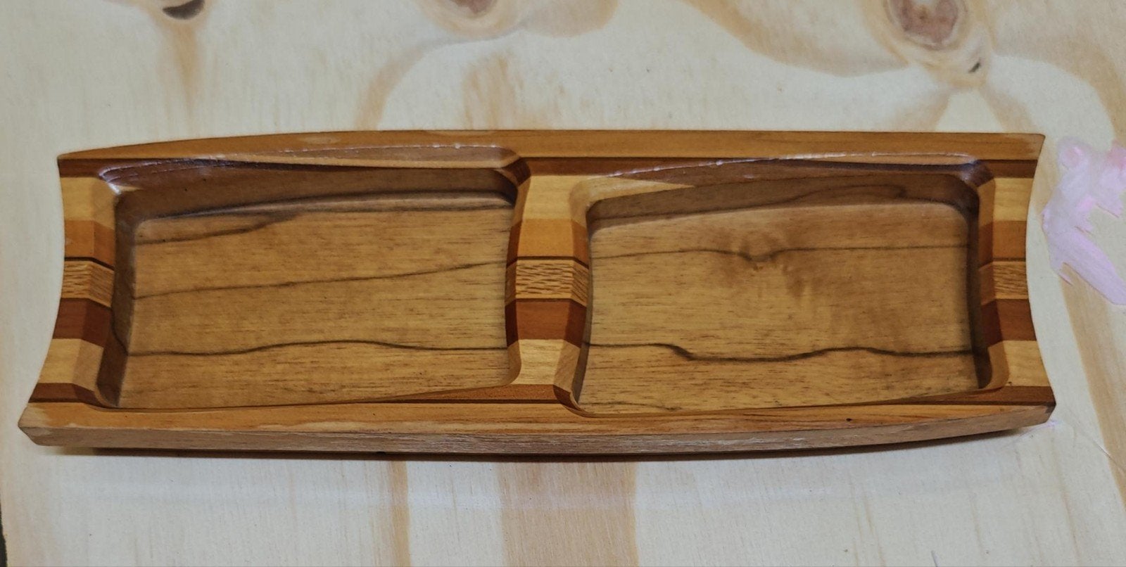 Houten schaal met twee vakken, Nieuw-Zeeland, Antiek en Kunst, Ophalen