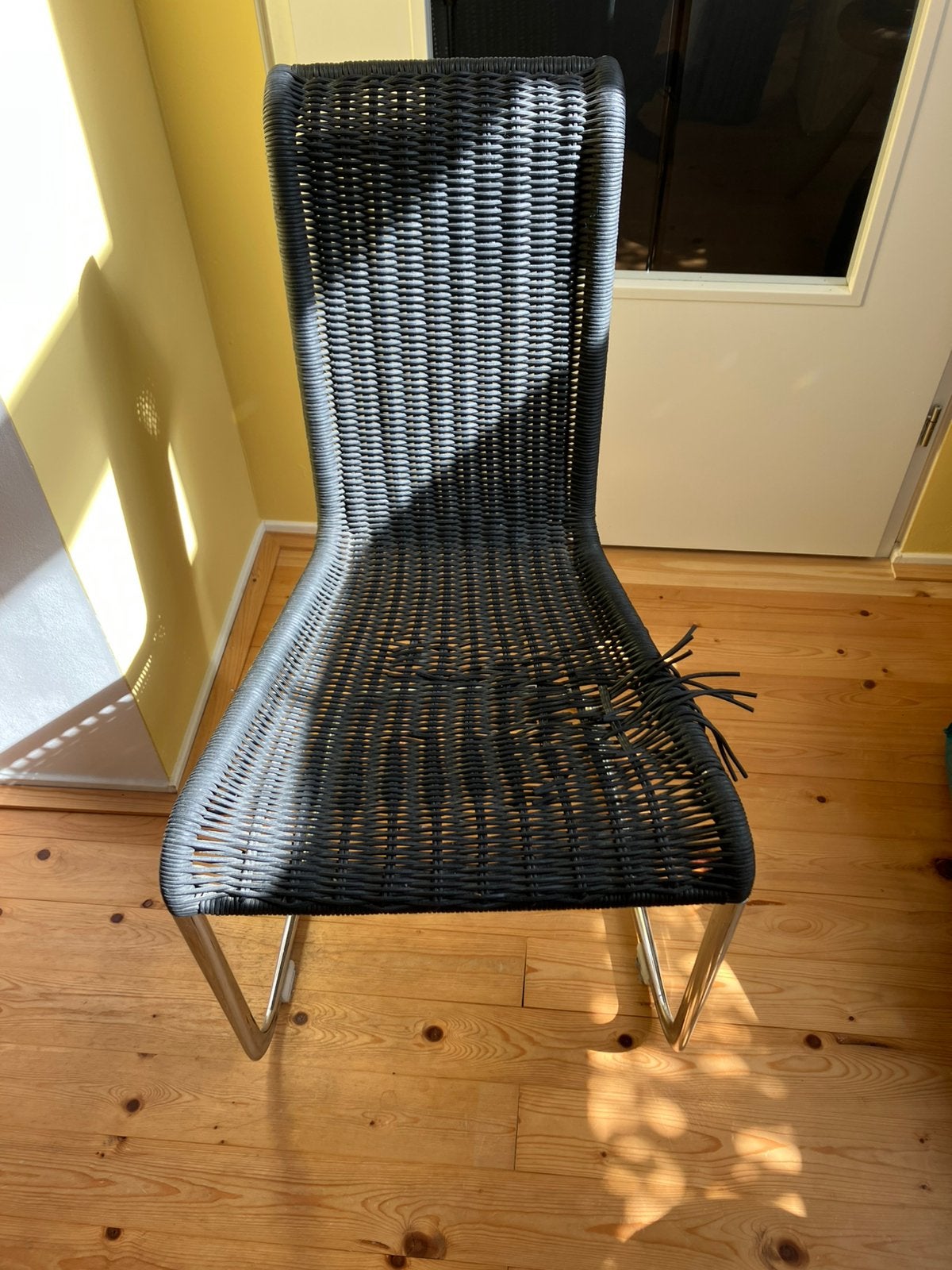 Tecta B20 sledestoel / 3x / kapot vlechtwerk, Ophalen, Gebruikt, Drie, Zwart