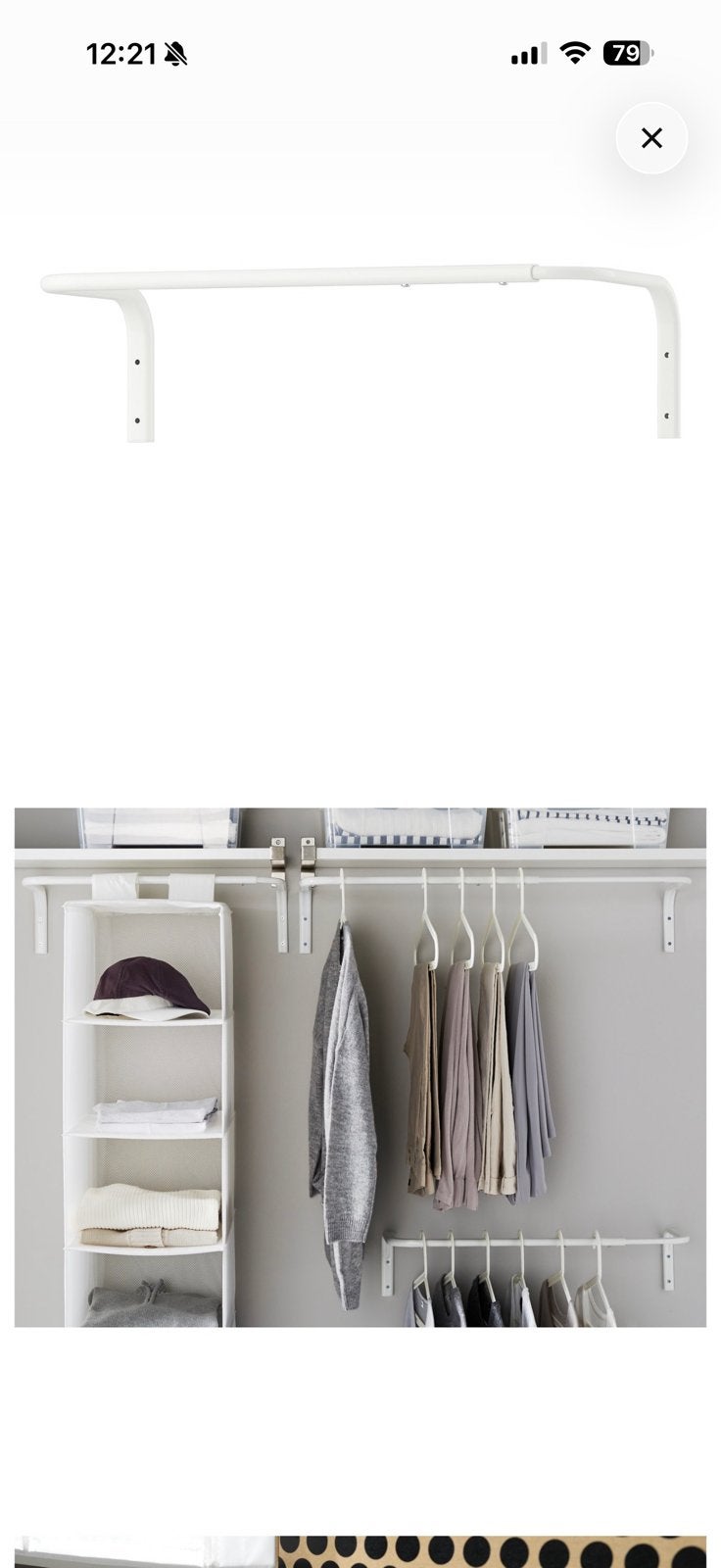 Kledingroede voor aan de muur 2x Mulig ikea, Ophalen, Zo goed als nieuw