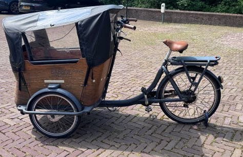 Babboe Curve Bakfiets met Huif - Gebruikt, Fietsen en Brommers, Fietsen | Bakfietsen, Gebruikt, Huif, 2 kinderen, Trommelrem