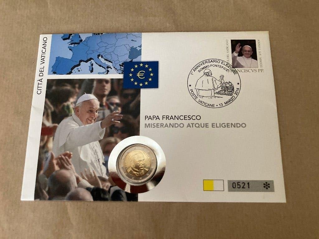 2 € Numisbrief. Vaticaan. 2014., Ophalen, Vaticaanstad, 2 euro, Losse munt