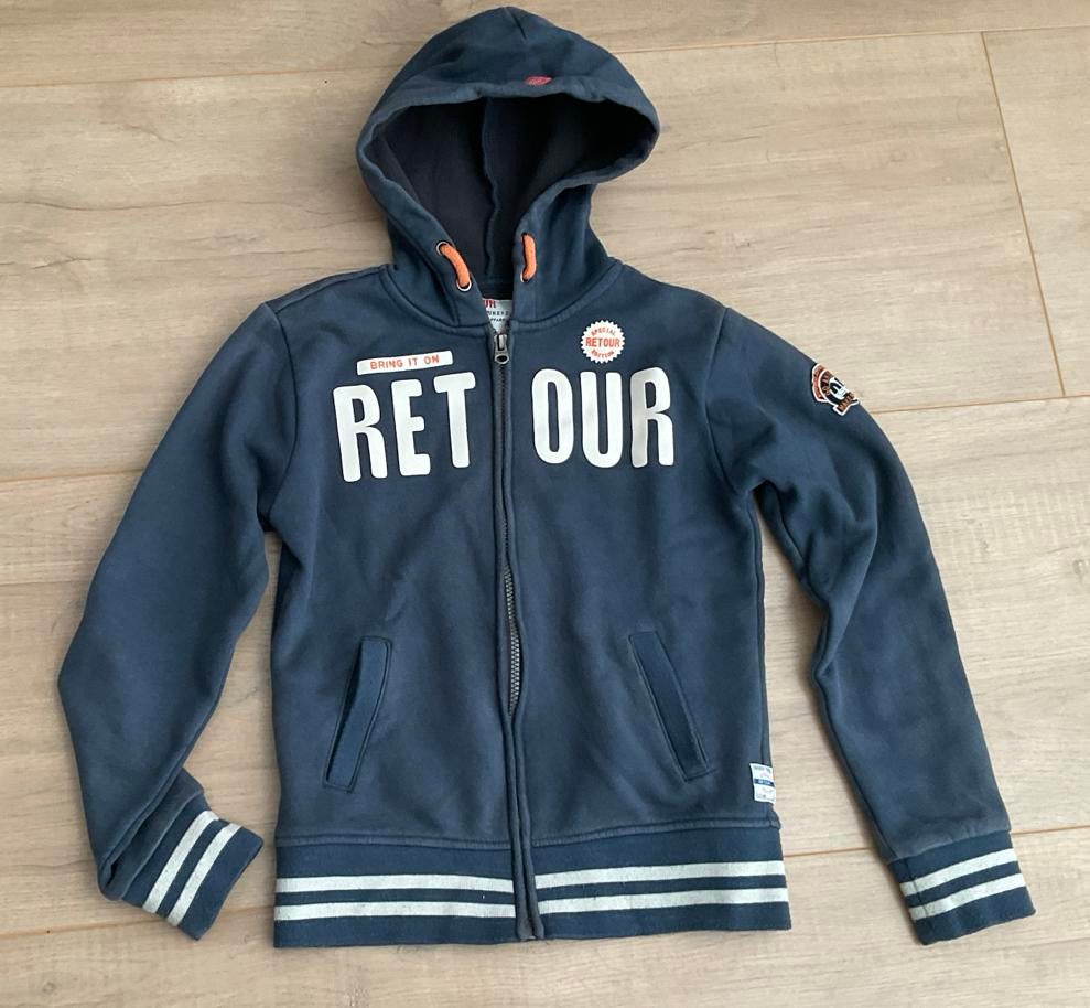Retour Vest Blauw/Grijs - Maat 10 jaar, Ophalen of Verzenden, Gebruikt, Jongen, Trui of Vest